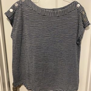 Navy and White stripe knit top